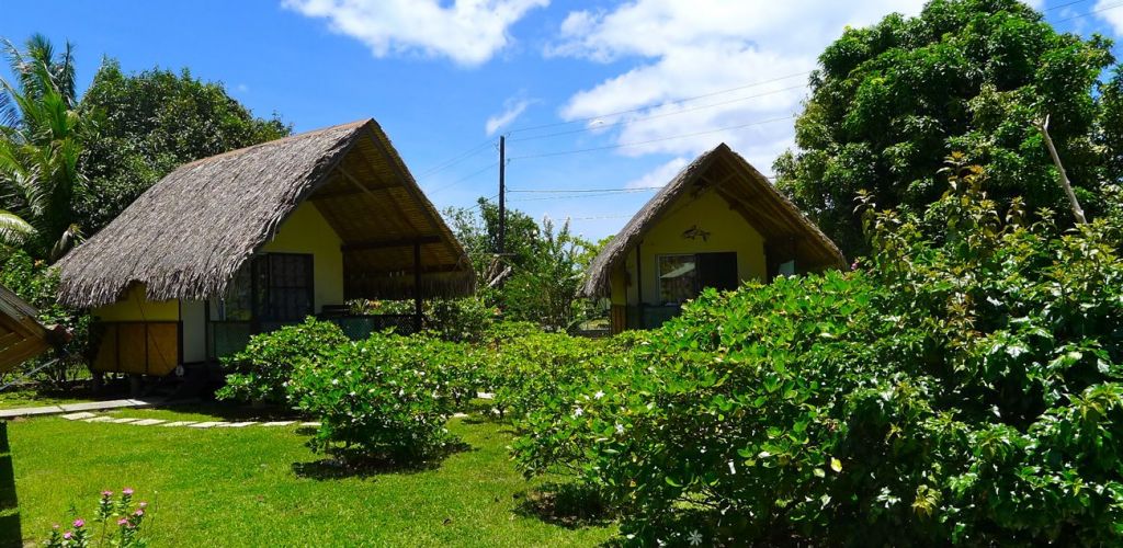 Pension Au Phil du Temps Taha'a - Bungalow Aussenansicht - Tahiti