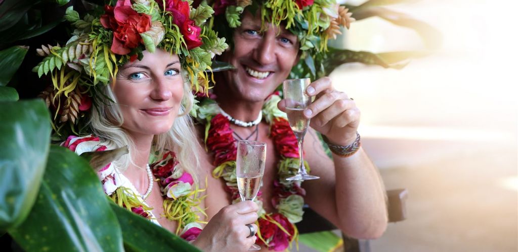 Hochzeit Tiki Village Moorea - symbolische Zeremonie - Tahiti
