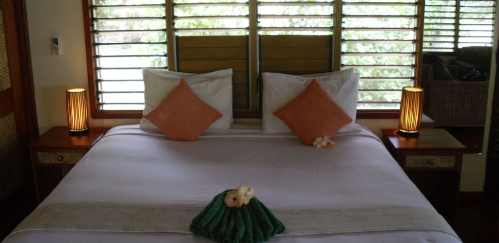Hotel Viwa Island Resort Yasawas - Bungalow Innenansicht - Fiji
