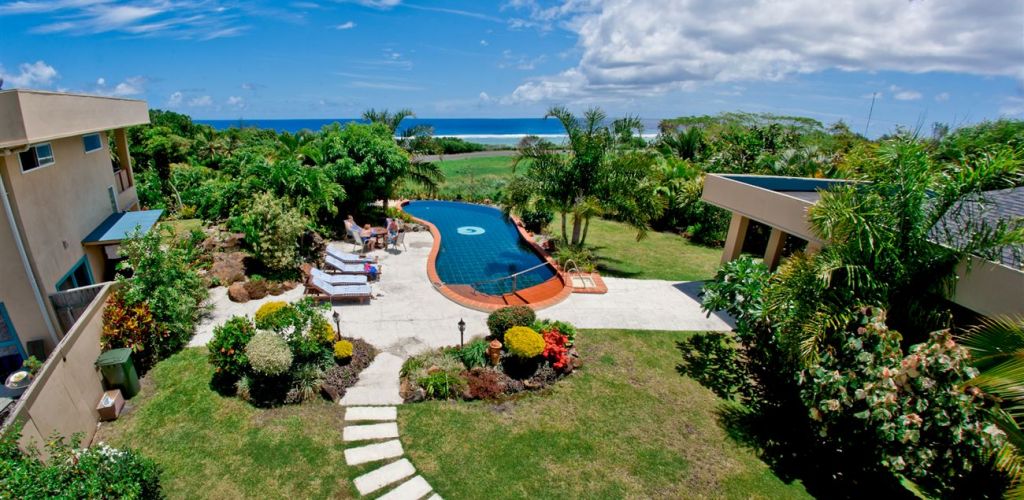 Pension Black Rock Villas Rarotonga - Pool Aussenbereich - Cook Inseln