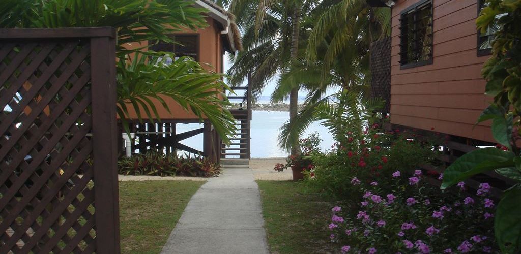 Pension Nikao Beach Bungalows Rarotonga - Blick auf Lagune - Cook Inseln