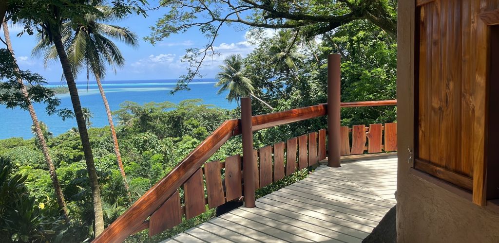 Pension Fare Oviri Lodge Raiatea - Ausblick Bungalow - Tahiti