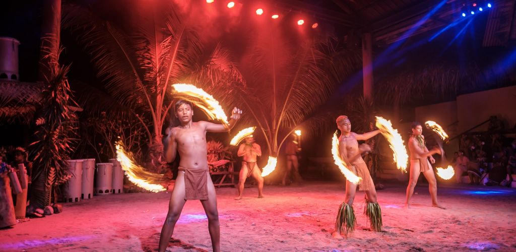 Ausflug Show Abend Tiki Village Moorea - Feuershow - Tahiti