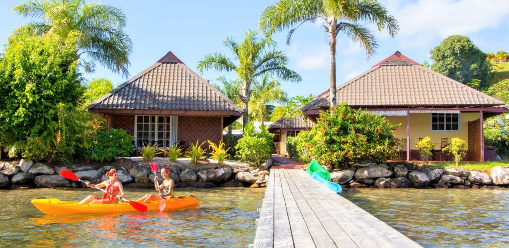 Pension Villa Ixora Raiatea - Steg über der Lagune - Tahiti