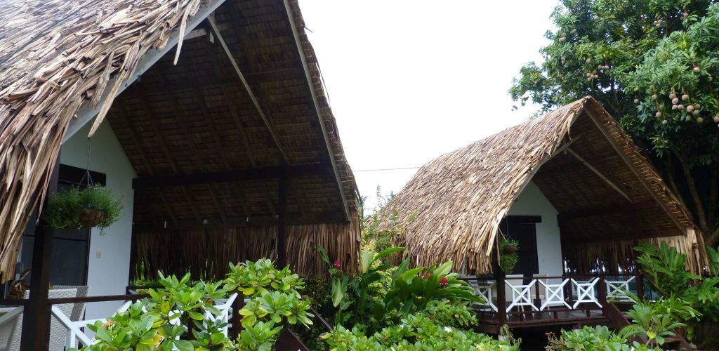 Pension Au Phil du Temps Taha'a - Bungalows Aussenansicht - Tahiti