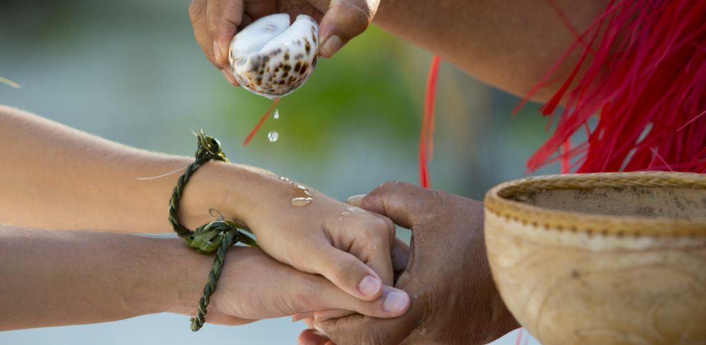 Hochzeit Tiki Village Moorea - symbolische Zeremonie - Tahiti