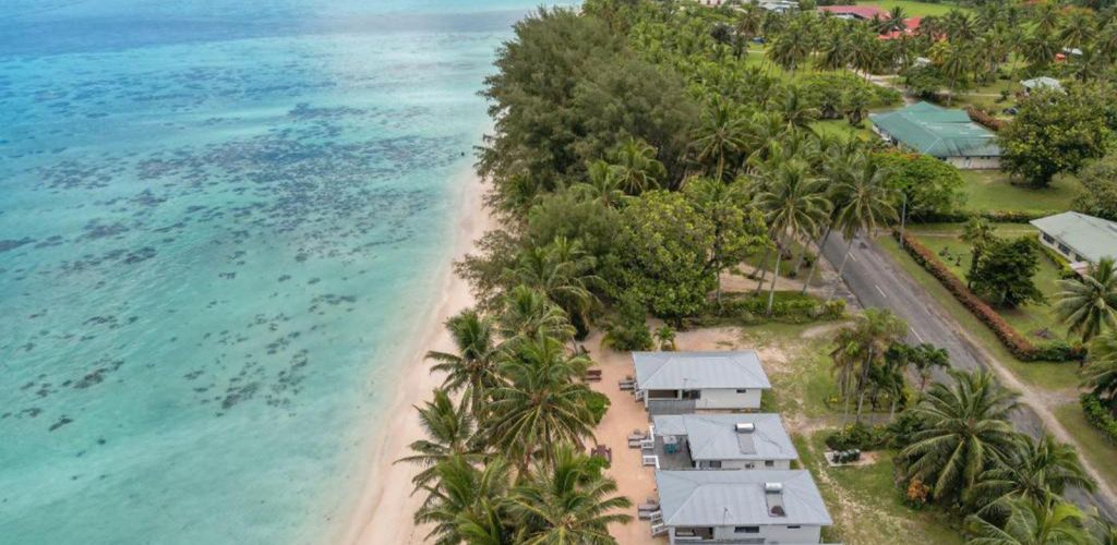 Pension Bella Beach Bungalows Rarotonga - Luftaufnahme - Cook Inseln