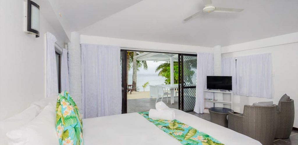 Pension Bella Beach Bungalows Rarotonga - Bungalow Schlafbereich - Cook Inseln