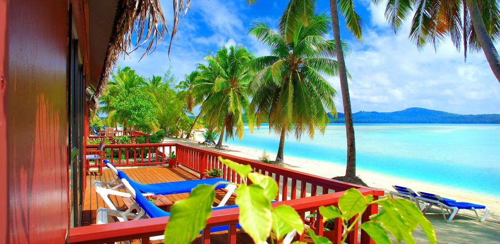 Hotel Aitutaki Lagoon Resort - Terrasse Bungalow - Cook Inseln