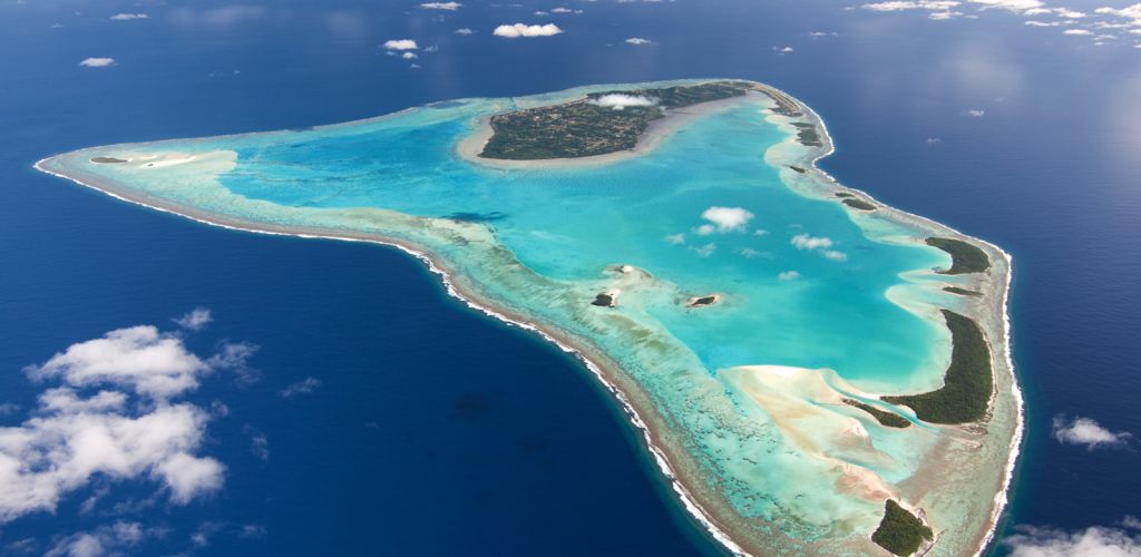 Ausflug Tagesausflug Aitutaki - Luftaufnahme Insel Aitutaki - Cook Inseln