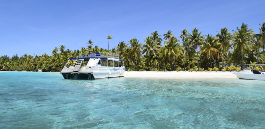 Ausflug Bishops Lagunenkreuzfahrt Aitutaki - Ausflugsboot - Cook Inseln