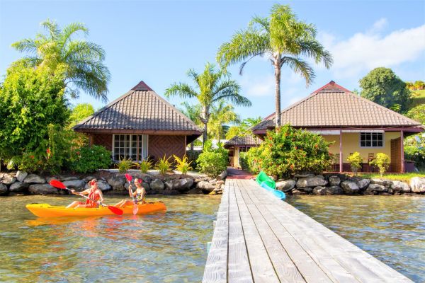 Pension Villa Ixora Raiatea - Steg über der Lagune - Tahiti
