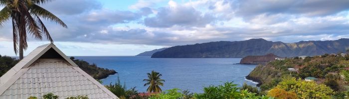 Pension Temetiu Village Hiva Oa - Blick auf die Bucht - Tahiti