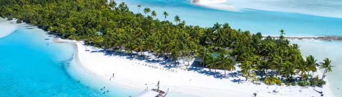 Hochzeit One Foot Island Aitutaki - Luftaufnahme One Foot Island - Cook Inseln