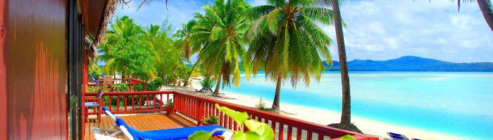 Hotel Aitutaki Lagoon Resort - Terrasse Bungalow - Cook Inseln