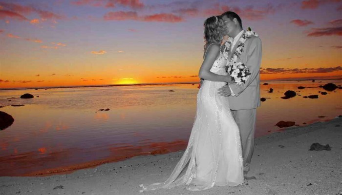 Heiraten Rarotonga - Sonnenuntergang am Strand - Cook Inseln