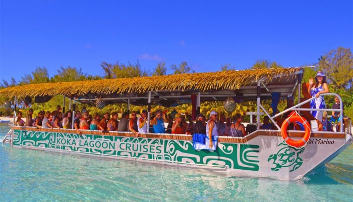 Tagesausflug Koka Lagunenkreuzfahrt Rarotonga - Glasbodenboot - Cook Inseln
