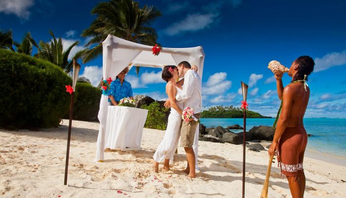 Heiraten Rarotonga - Hochzeitszeremonie am Strand - Cook Inseln
