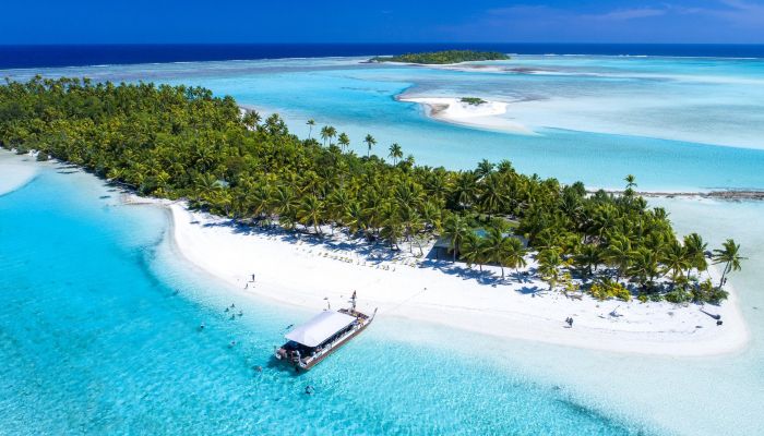 Hochzeit One Foot Island Aitutaki - Luftaufnahme One Foot Island - Cook Inseln