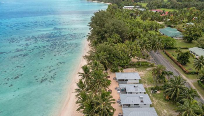 Pension Bella Beach Bungalows Rarotonga - Luftaufnahme - Cook Inseln