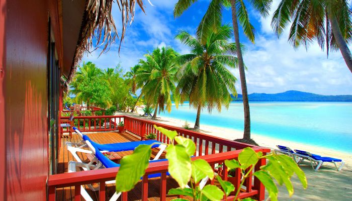 Hotel Aitutaki Lagoon Resort - Terrasse Bungalow - Cook Inseln